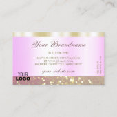 Glamoureus Pink Gold Sparking Glitter Logo Luxe Visitekaartje (Achterkant)