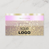 Glamoureus Pink Gold Sparking Glitter Logo Luxe Visitekaartje (Voorkant)