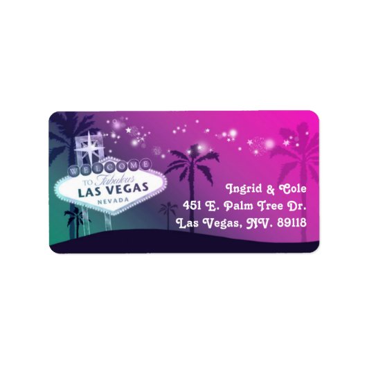 Glamoureus Pink Las Vegas Weddenschap Etiket (Voorkant)