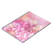 Glamoureus Pink Sparkles Monogram Foto Notitieboek (Linkerzijde)