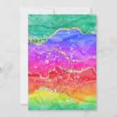 Glamoureus Rainbow Alcohol Ink Agate Birthday Kaart (Achterkant)