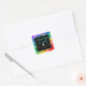 Glamoureus Rainbow Alcohol Ink Agate Sweet 16 Vierkante Sticker (Envelop)