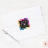 Glamoureus Rainbow Alcohol Ink Agate Sweet 16 Vierkante Sticker (Envelop)