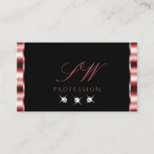 Glamoureus Red Black Sparking Diamonds Initialen Visitekaartje (Voorkant)