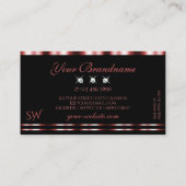Glamoureus Red Black Sparking Diamonds Monogram Visitekaartje (Achterkant)