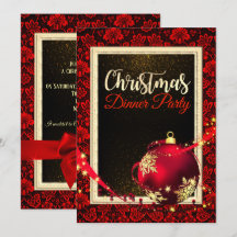 Glamoureus Red Damask-kerstdiner