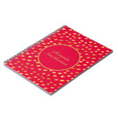Glamoureus Red Gold Monogram op maat Notitieboek (Linkerzijde)