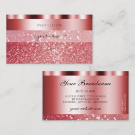 Glamoureus Red Mousserend Glitter Elegant Shimmery Visitekaartje