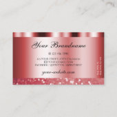 Glamoureus Red Mousserend Glitter Elegant Shimmery Visitekaartje (Achterkant)