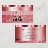 Glamoureus Red Sparking Glitter met Logo Shimmery Visitekaartje (Voorkant / Achterkant)
