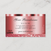 Glamoureus Red Sparking Glitter met Logo Shimmery Visitekaartje (Achterkant)