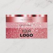 Glamoureus Red Sparking Glitter met Logo Shimmery Visitekaartje (Voorkant)