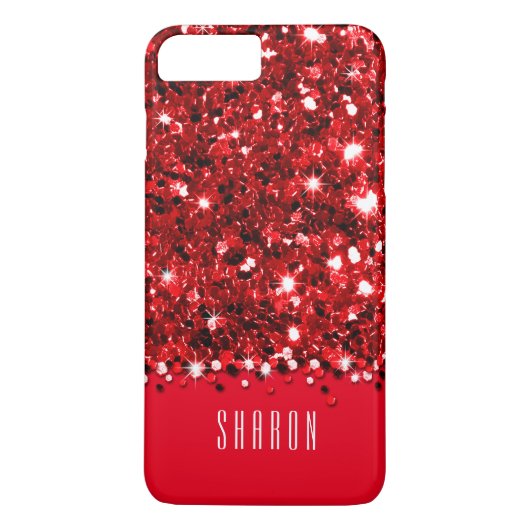 Glamoureus Red Sparkly Glitter Confetti Hoesje (Achterkant)
