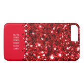 Glamoureus Red Sparkly Glitter Confetti Hoesje (Achterkant (Horizontaal))