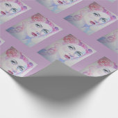 Glamoureus Retro  Waterverf Lady Poster Cadeaupapier (Hoek)