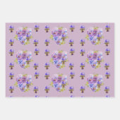 Glamoureus Retro Woman  Paarse Waterverf Inpakpapier Vel (Voorkant 2)