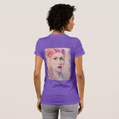 Glamoureus Retro Woman  Paarse Waterverf T-shirt (Achterkant volledig)