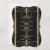 Glamoureus Roaring 20's Great Gatsby Wedding Invit