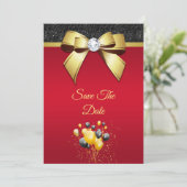 Glamoureus, Romantic Elegance Birthday Party Save The Date (Staand voorkant)