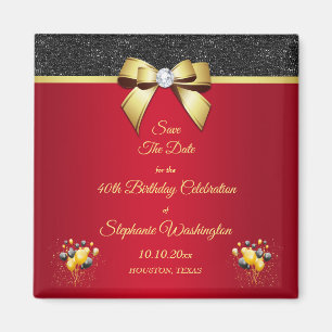 Glamoureus Romantic Elegance Birthday Save the Dat Magneet