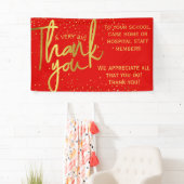 Glamoureus Rood Goud Heel groot Dank u Spandoek (Insitu)