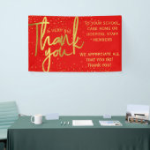 Glamoureus Rood Goud Heel groot Dank u Spandoek (Beurs)