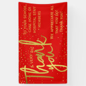 Glamoureus Rood Goud Heel groot Dank u Spandoek (Verticaal)