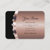 Glamoureus Roos Gold Black Jewels Faux Rhinestones Visitekaartje (Achterkant)