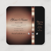 Glamoureus Roos Gold Black met Faux Rhinestones Vierkante Visitekaartje (Achterkant)