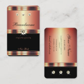 Glamoureus Roos Gold Black met mousserende diamant Visitekaartje (Voorkant / Achterkant)