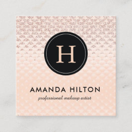 Glamoureus Roos Gold Business Card-template Vierkante Visitekaartje