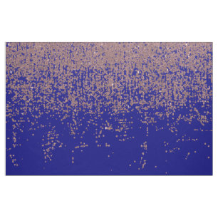 Glamoureus Roos Gold Cobalt Blue Glitter Ombre Stof