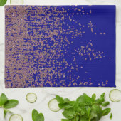 Glamoureus Roos Gold Cobalt Blue Glitter Ombre Theedoek (Gevouwen)