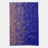Glamoureus Roos Gold Cobalt Blue Glitter Ombre Theedoek (Verticaal)