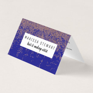 Glamoureus Roos Gold Cobalt Blue Glitter Ombre Visitekaartje