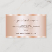 Glamoureus Roos Gold Effect met Shimmery Diamonds Visitekaartje (Achterkant)