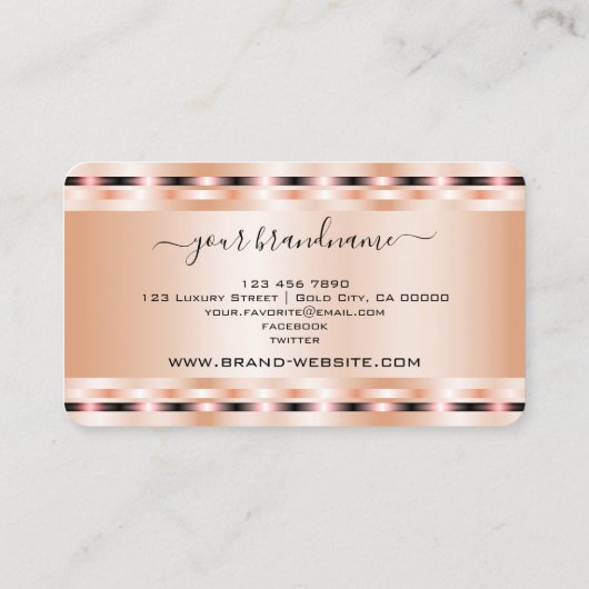 Glamoureus Roos Gold Effects Flashy and Elegant Visitekaartje (Achterkant)