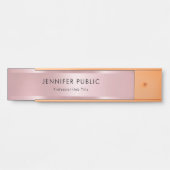 Glamoureus Roos Gold Elegant Moderne Sjabloon Deurbordje (Voorkant)