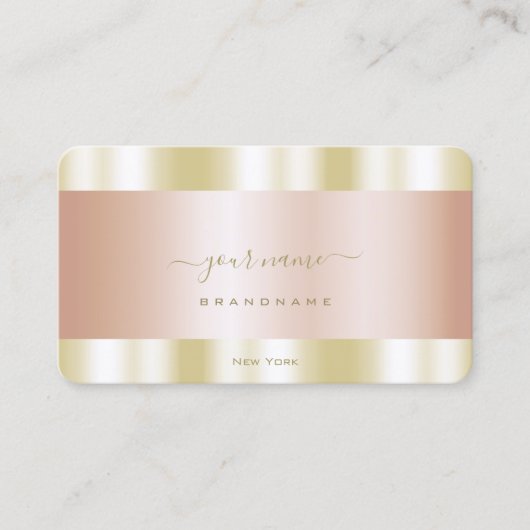 Glamoureus Roos Gold- en Gold-kleuren Professional Visitekaartje (Voorkant)