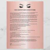 Glamoureus roos Gold EYELASH EXTENSION CONSENT FOR Flyer (Voorkant)