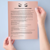 Glamoureus roos Gold EYELASH EXTENSION CONSENT FOR Flyer (Hand)