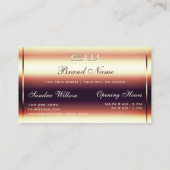 Glamoureus Roos Gold Faux 3D Initialen Openingstij Visitekaartje (Achterkant)