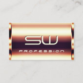 Glamoureus Roos Gold Faux 3D Initialen Openingstij Visitekaartje (Voorkant)