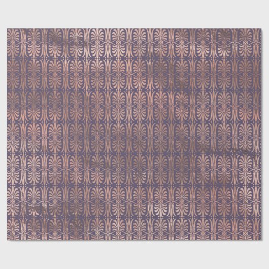 Glamoureus Roos Gold Foil en Lavender Art Deco Cadeaupapier (Vlak)