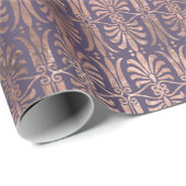 Glamoureus Roos Gold Foil en Lavender Art Deco Cadeaupapier (Rol Hoek)