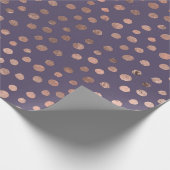 Glamoureus Roos Gold Foil en Lavender Art Stippen Cadeaupapier (Hoek)
