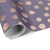 Glamoureus Roos Gold Foil en Lavender Art Stippen Cadeaupapier (Rol Hoek)