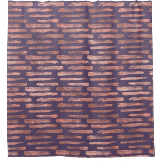 Glamoureus Roos Gold Foil en Lavender Brusstrokes Douchegordijn (Voorkant)