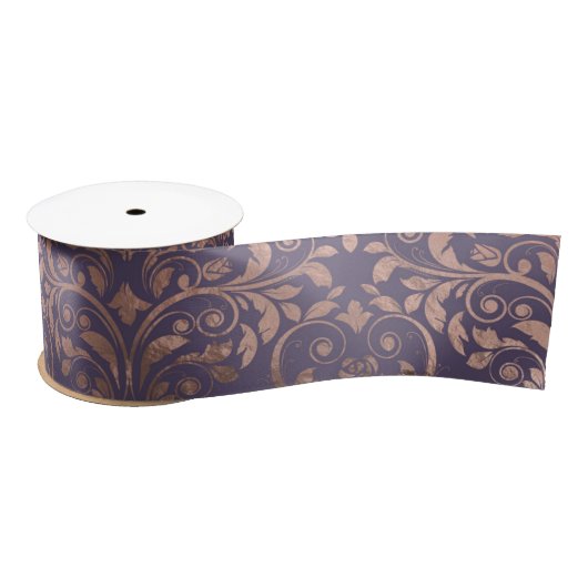 Glamoureus Roos Gold Foil en Lavender Damask Satijnen Lint (Spoel)