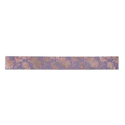 Glamoureus Roos Gold Foil en Lavender Floral Satijnen Lint (Voorkant)